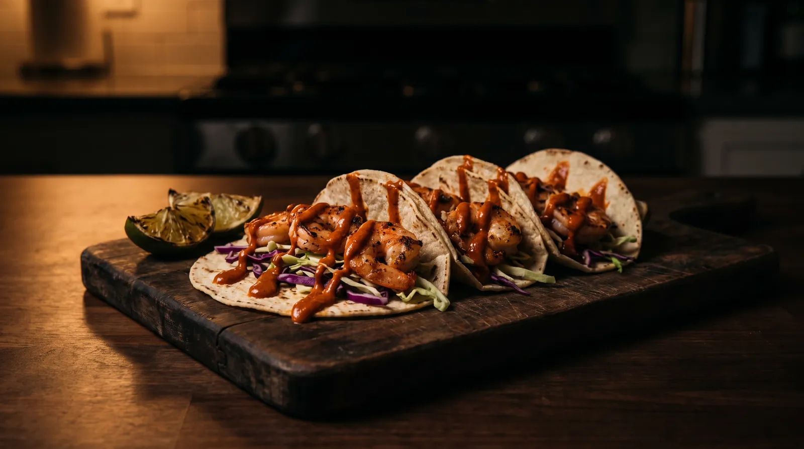 Spicy Shrimp Tacos with Mango Habanero Crema - Carlos' Way