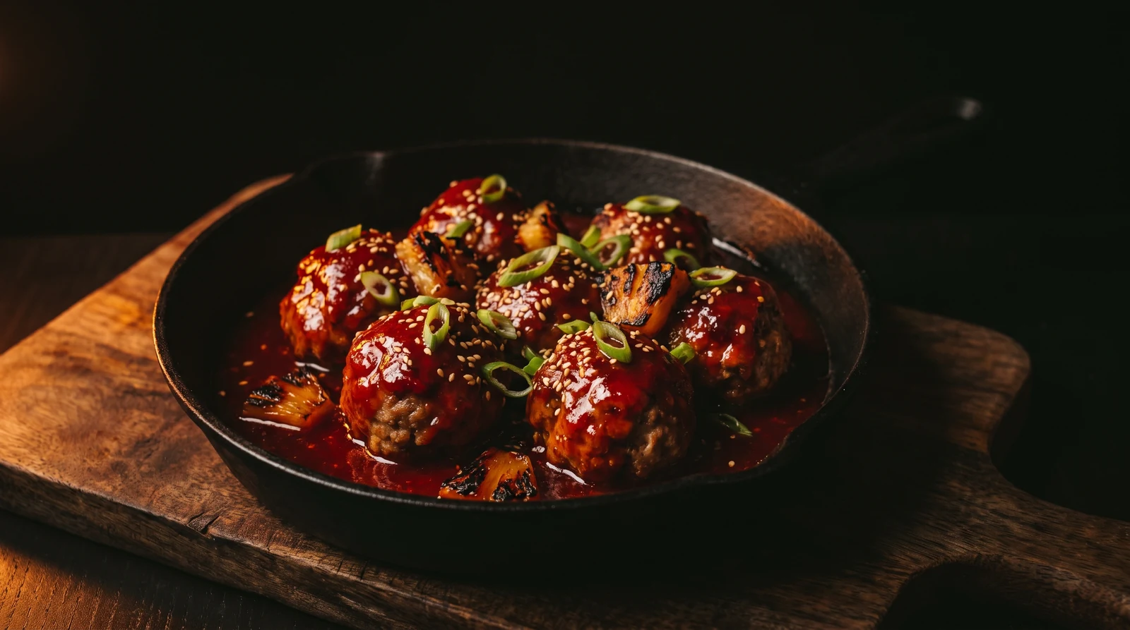 Pineapple Scotch Bonnet Glazed Meatballs